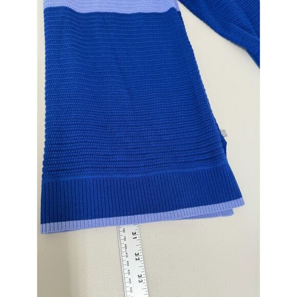 T By Talbots Tunic Sweater Womens Size Large Sporty Stripe Colorblock Blue - Picture 9 of 11